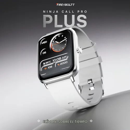 Vista 2 de Fire-Boltt Ninja Call Pro Plus 46.48mm / 1.83 in (1.83 pulgadas) Reloj inteligente con llamadas Bluetooth, asistencia de voz AI, 120 modos Gris