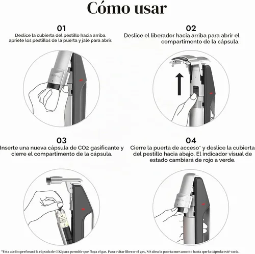 Vista 3 de Coravin Cápsulas de CO2 para vinos espumosos para uso con sistema de conservación espumosa Cada cápsula tiene capacidad para hasta 7 botellas