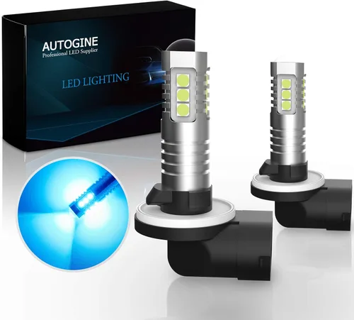 Vista 10 de AUTOGINE Bombillas LED antiniebla H3, 2000 lúmenes, extremadamente brillantes, 3030-SMD H3, bombillas LED con proyector para automóviles