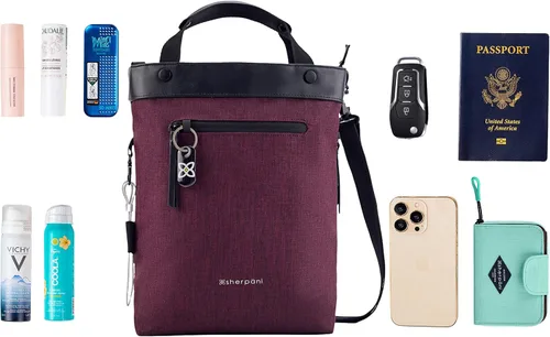 Vista 7 de Sherpani Geo, bolso cruzado antirrobo, bolsa de mano, bolsa de hombro de viaje, bolsos cruzados medianos para mujer, se adapta a tabletas de 10