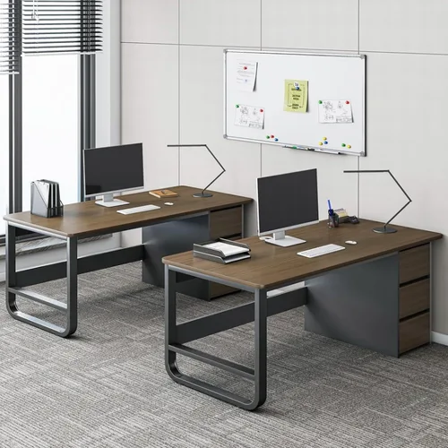 Vista 5 de Escritorio para computadora con estantería y 3 cajones, escritorio de estudio, mesa de estudio para estudiantes, mesa de estudio moderna y simple