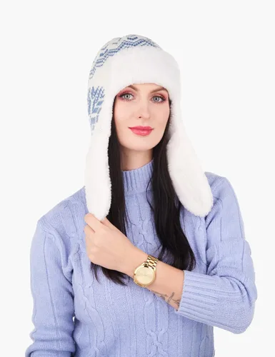 Vista 2 de Team Snowflake Gorro de invierno para mujer, divertido sombrero Ushanka con orejeras