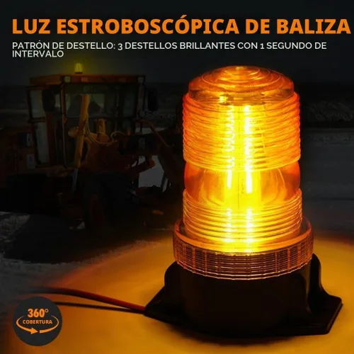 Vista 2 de Luz de emergencia Xprite, luz indicadora, baliza de emergencia intermitente de 30 LED estroboscópica de 15 W, para techo de autobús, camión, auto