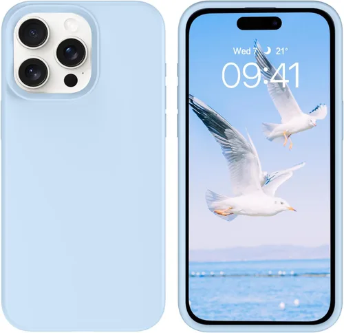 Vista 97 de GUAGUA Funda compatible con iPhone 17 Pro Max de 6.9 pulgadas, silicona líquida, goma de gel suave, delgada, forro de microfibra delgada