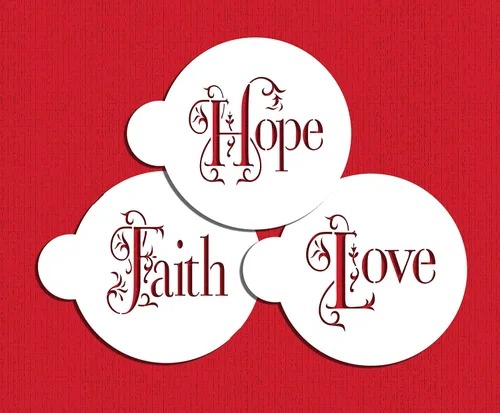 Vista 3 de Juego de plantillas de galletas Hope, Faith and Love C1010 de Designer Stencils