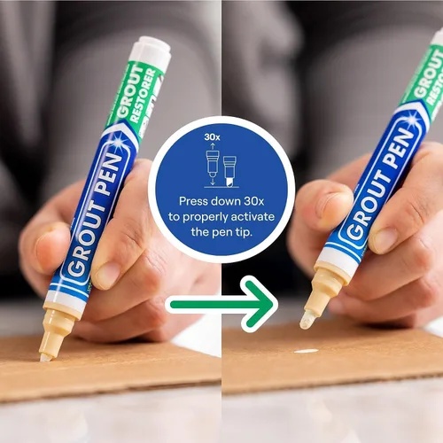 Vista 3 de Rotulador de lechada en crema para azulejos: rotulador de pintura de lechada impermeable, colorante y sellador de lechada para baño, ducha, cocina