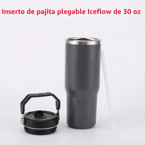Vista 3 de Popote de repuesto para Stanley Iceflow de 30 onzas (solamente), popotes transparentes reutilizables compatibles con Stanley IceFlow Flip de 30