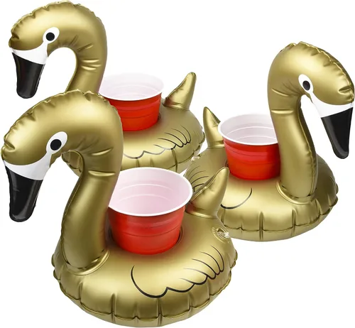 Vista 13 de GoFloats Inflatable Pool and Hot Tub Drink Holders (3 Pack) (Choose - Unicorn, Flamingo, Palm Tree and More)