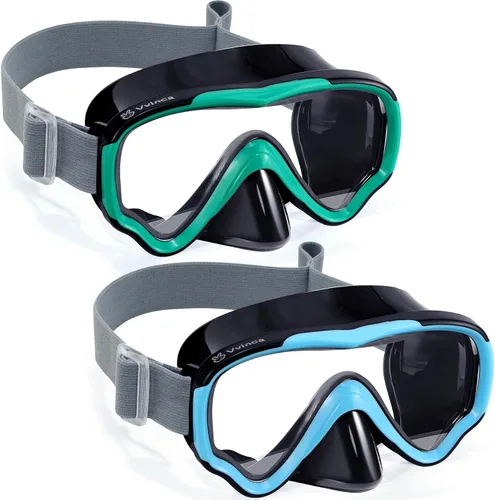 Vista 28 de Vvinca Kids-Goggles with Nose Cover, Diving Mask Elastic Fabric Strap Anti Fog Anti Shattered Lens for Kids Swim Goggles 3-14