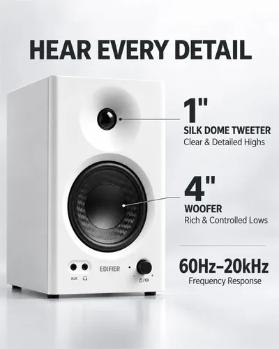 Vista 3 de Edifier MR4 - Altavoces para monitor de estudio, 42 W 4 pulgadas