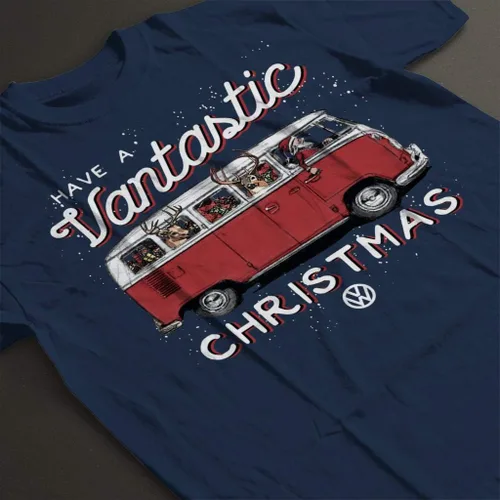 Vista 4 de Volkswagen Have A Vantastic Christmas Camper - Camiseta para hombre
