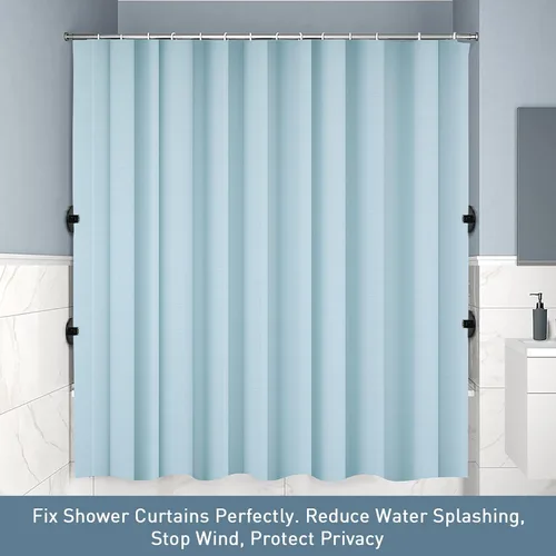 Vista 7 de Kitosun Clips adhesivos para cortina de ducha – Protectores de salpicaduras de agua para ducha de baño sujetan el forro de ducha para mantener