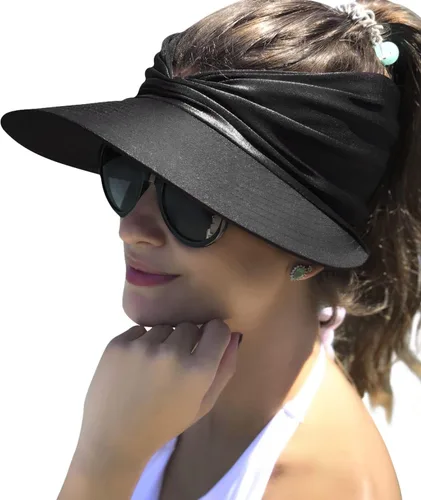 Vista 5 de Sun Hat Women Sun Beach Visor Cap UV Protection with Wide Brim for Sports Beach Golf Hiking