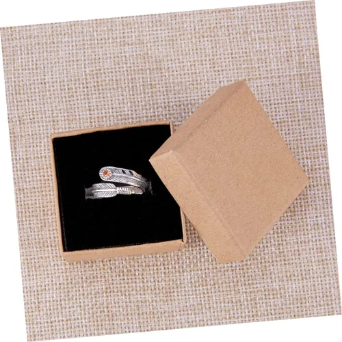 Vista 7 de NOLITOY 48 piezas de papel kraft simple almacenamiento de regalo de anillo de señoras organizador herramienta regalo decorativo collar joyería regalo