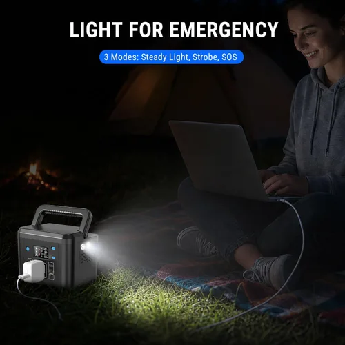 Vista 11 de 200W Portable Power Station, 192Wh LiFePO4 Solar Generator for Camping Black
