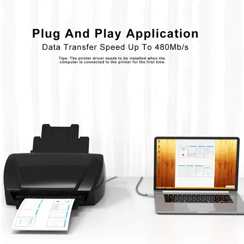 Vista 4 de LMUBOY Cable MIDI USB tipo C a USB tipo B, compatible con iPhone 15/16 Pro Max Plus, iPad con puerto USB-C, cable de impresora USB C