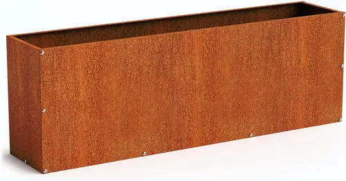 Vista 8 de Corten - Maceta de acero para exteriores, diseño rústico y moderno, cama grande de metal elevado para uso comercial y residencial (12 x 12 pulgadas)