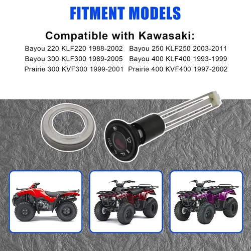 Vista 3 de GXARTS Indicador de combustible con tapa compatible con Kawasaki Bayou 220 250 300 400 KLF220 KLF250 KLF300 KLF400 Prairie 300 400 KVF300 KVF400
