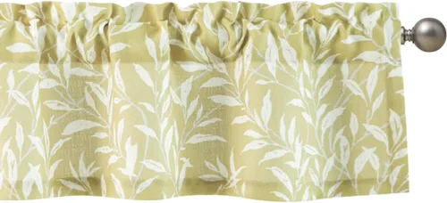 Vista 45 de VOGOL Cortinas de cenefa de jacquard dorado con diseño de flores de lujo para dormitorio, sala de estar, comedor, 52 x 14 pulgadas, 1 panel, negro