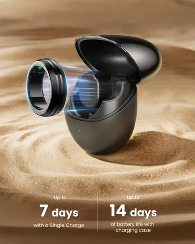 Vista 8 de RENPHO Lynx Anillo Inteligente - Seguimiento de sueño y actividad durante todo el día, incluye estuche de carga, regalos para hombres, batería de 7