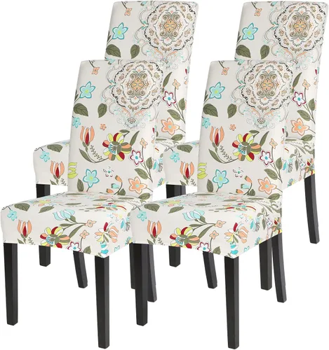 Vista 94 de SearchI Juego de 2 fundas elásticas para sillas Parsons de comedor, fundas elásticas con estampado de elastano, extraíbles, lavables, fundas
