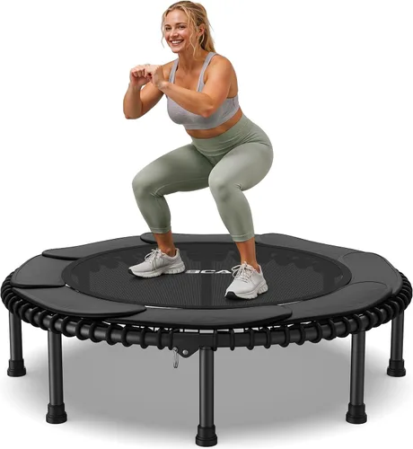 Vista 14 de BCAN 450/550LBS Mini Rebounder Trampoline for Adults, 40"/48" Foldable Fitness Trampoline with Bungees, Quiet & Stable Exercise Trampoline