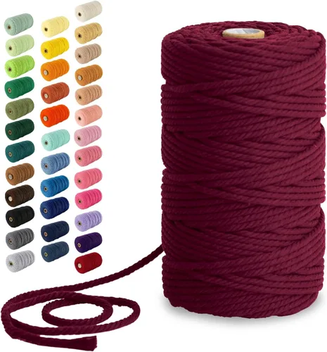 Vista 63 de Nook Theory Hilo de macramé de 3mm 109 yardas - Cuerda de macramé suave de 4mm, 5mm perfecta para nudos - Suministros de macramé para colgadores