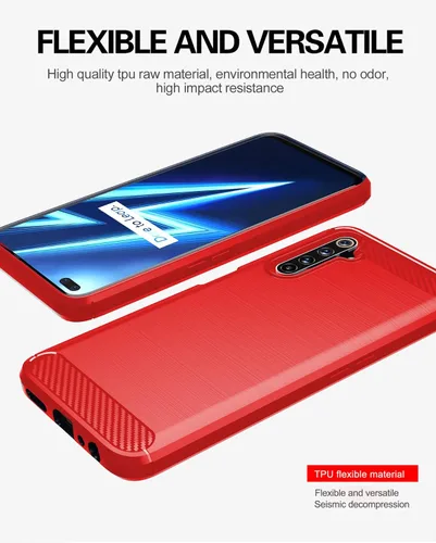 Vista 5 de Asuwish Funda de teléfono para Oppo Realme 6 Pro con protector de pantalla de vidrio templado y accesorios para celda, suave y delgada, goma
