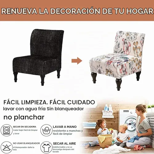 Vista 7 de Funda para Silla Sin Brazos Eco-Ancheng Desmontable Fundas para Sillas Decorativas Sin Brazos Lavables Funda para Silla Deslizante Sin Brazos Funda