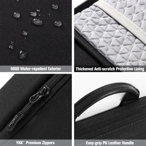 Vista 5 de MoKo Bolsa para iPad de 9-11 Pulgadas, Funda de Transporte para Tableta, Funda Protectora de Tableta de 360° Estuche de Viaje con Correa