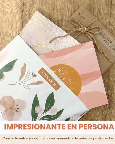 Vista 3 de Impack - Paquete de 25 sobres de polietileno de 10 x 13 pulgadas, bolsas de envío biodegradables para ropa, sobres de correo autoadhesivos Camelia