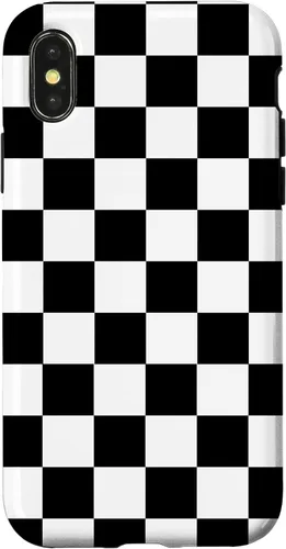 Vista 5 de Checked Chessboard Black Case for iPhone 17