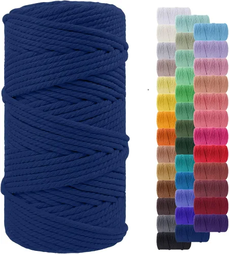 Vista 17 de Cordón de macramé de 0.079 pulgadas, cuerda de algodón natural de 109 yardas, hilo de cuerda de macramé para manualidades, ganchos de pared