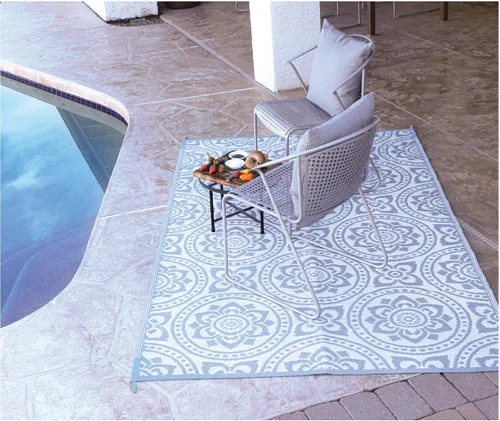 Vista 10 de Stylish Camping 255085 - Tapete reversible de 5 pies por 8 pies, tapete de paja de plástico, tapete grande para exteriores, caravana, patio, patio