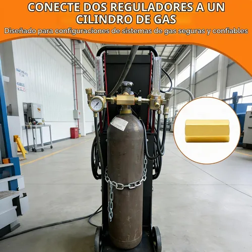 Vista 5 de El nuevo adaptador T-92 del gas inerte del argón T-92 conecta 2 reguladores