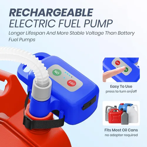 Vista 2 de Nitigo Bomba de transferencia de combustible eléctrica con sensor de parada automática, protección contra fugas, batería de litio de 72 pulgadas
