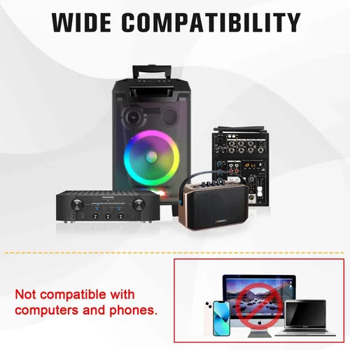 Vista 7 de VeGue Micrófono Inalámbrico, Juego de Micrófono UHF Dinámico de Mano Dual Inalámbrico con Receptor Recargable, para Karaoke, Fiesta, Amplificador