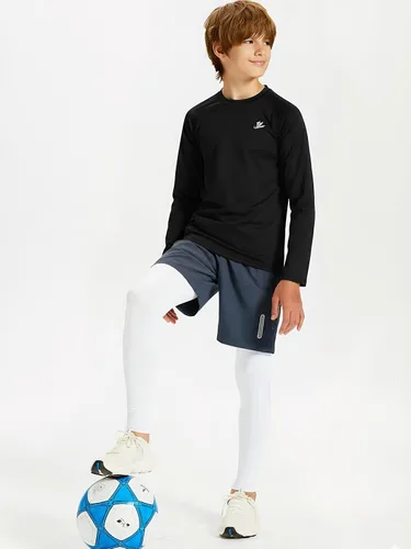 Vista 4 de Devoropa - Camiseta de compresión para niños pequeños, camiseta de fútbol y béisbol de manga larga, camiseta interior deportiva de secado rápido