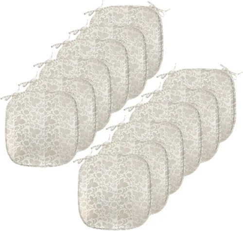 Vista 11 de Ambesonne Cojín de asiento para silla de flores, detalles florales con hojas y remolinos, estampado artístico romántico y vívido y vibrante