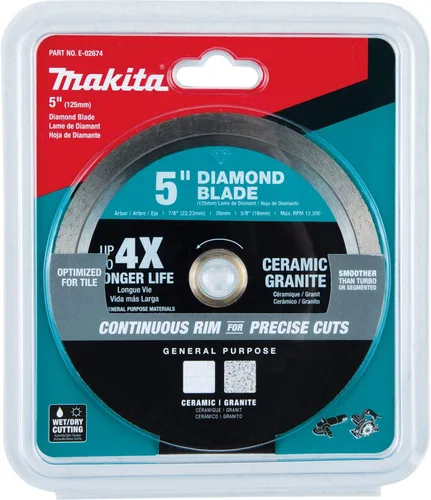 Vista 2 de Makita E-02674 Hoja de diamante de 5", borde continuo, uso general