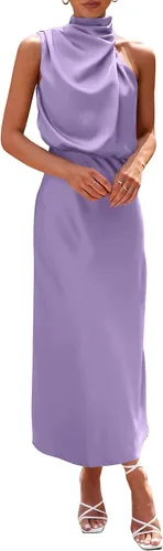 Vista 33 de PRETTYGARDEN Women's Summer Satin Maxi Cocktail Dress Verde militar