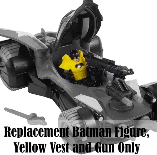 Vista 4 de Imaginext Piezas de repuesto Batmobile - DHT64 ~ Figura de repuesto Batman, chaleco amarillo y pistola