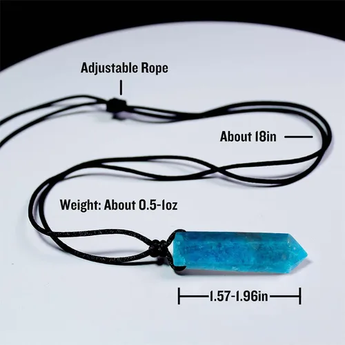 Vista 2 de Runyangshi Colgantes de cristal curativo, collar de cuarzo de cristal natural de un solo punto, 6 facetas de chakras, piedra de reiki, energía