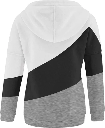 Vista 5 de Sudaderas con capucha para mujer, con cuello de botón, sin botones, con cordón, manga larga, lindas, ropa para adolescentes y niñas