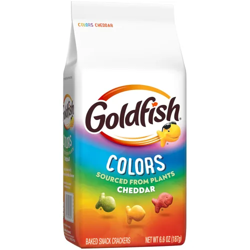 Vista 7 de Goldfish Colors Galletas de Queso Cheddar, Galletas de Aperitivo Horneadas, Bolsa de 6.6 oz (Paquete de 2)