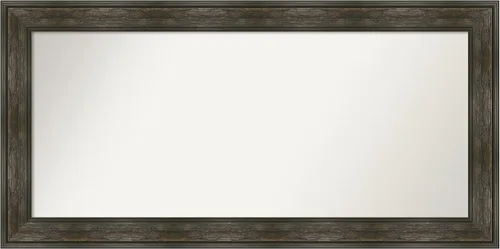 Vista 249 de Amanti Art Espejo de baño marrón para sobre fregadero, 26 x 26 pulgadas, espejo de tocador cuadrado marrón rústico Alexandria, marco de madera