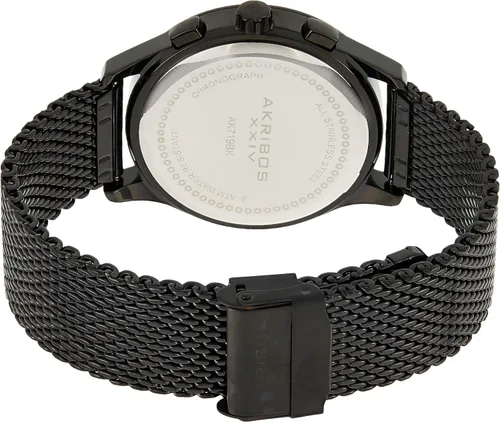 Vista 2 de Akribos - Reloj de pulsera de acero inoxidable con cronógrafo suizo de cuarzo Multifunción 3 subdial para hombre