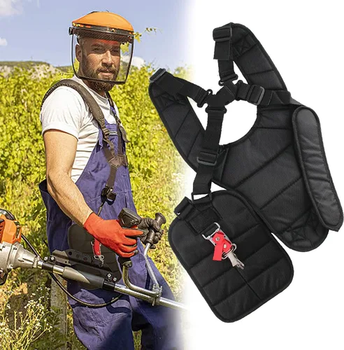 Vista 5 de Correa de arnés recortadora, cinturón acolchado cómodo, correa de hombro doble para Stihl Husqvarna Echo Strimmers Brushcutters Strimmers Weed Eater