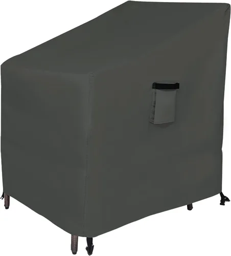 Vista 15 de ABCCANOPY Funda para silla de patio, apilable, impermeable, para exteriores, duradera, resistente a los rayos UV, de poliéster, funda para muebles