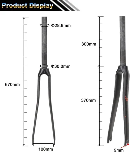 Vista 2 de BUCKLOS 1.126 in 700C Full Carbon Fiber Road Bike Rigid Fork, C-Type Clamp Brake, 1-1/8 Tubo recto sin rosca Superlight 3K T800 Bicicleta Frente